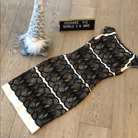 Black and white lace Bebe party dress - Picture 3 of 4